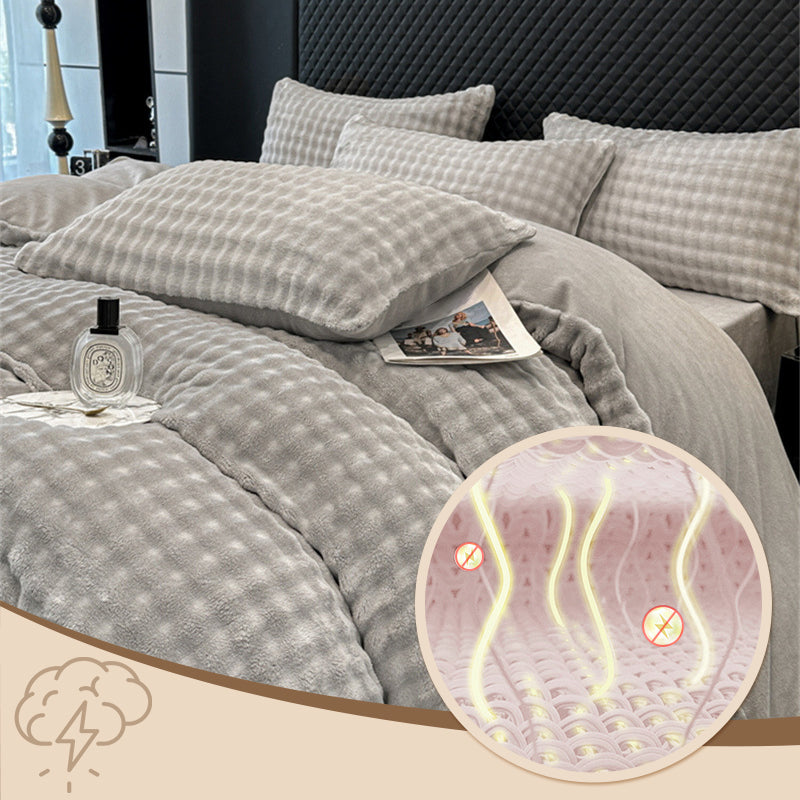 🛏️ 50% RABATT BLACK FRIDAY! ✨ Winter Bettwäsche Set aus Milchvelours - Ultrawarmes Flauschdesign mit Moderner Stickerei für Gemütliche Betten ❄️🌟