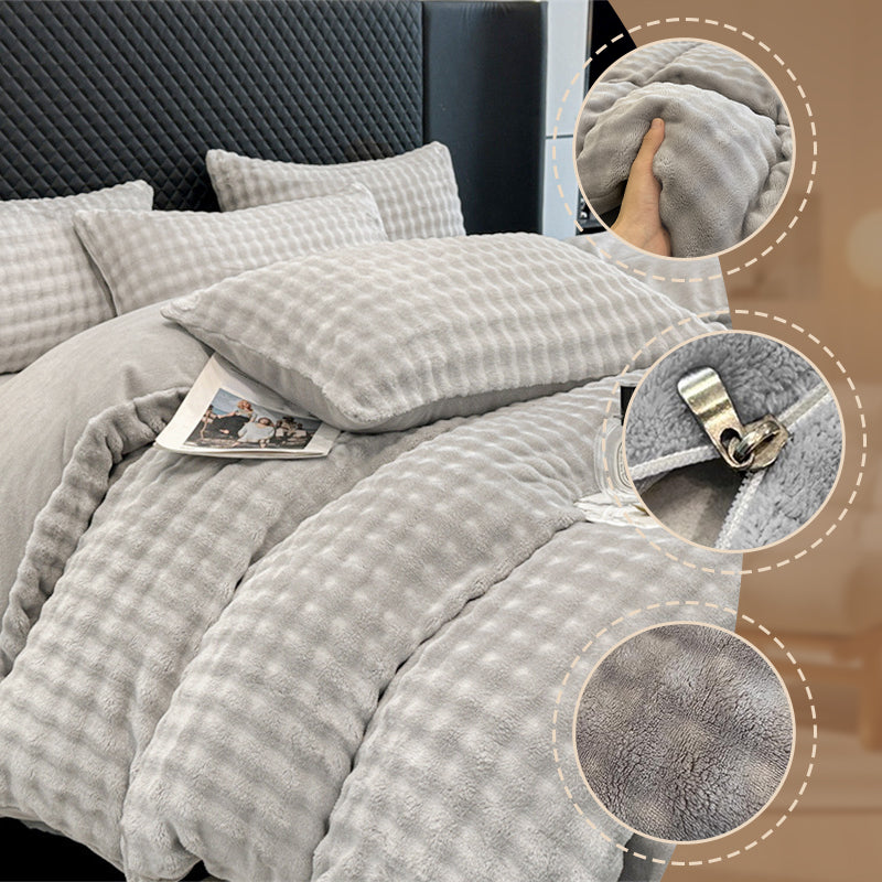 🛏️ 50% RABATT BLACK FRIDAY! ✨ Winter Bettwäsche Set aus Milchvelours - Ultrawarmes Flauschdesign mit Moderner Stickerei für Gemütliche Betten ❄️🌟