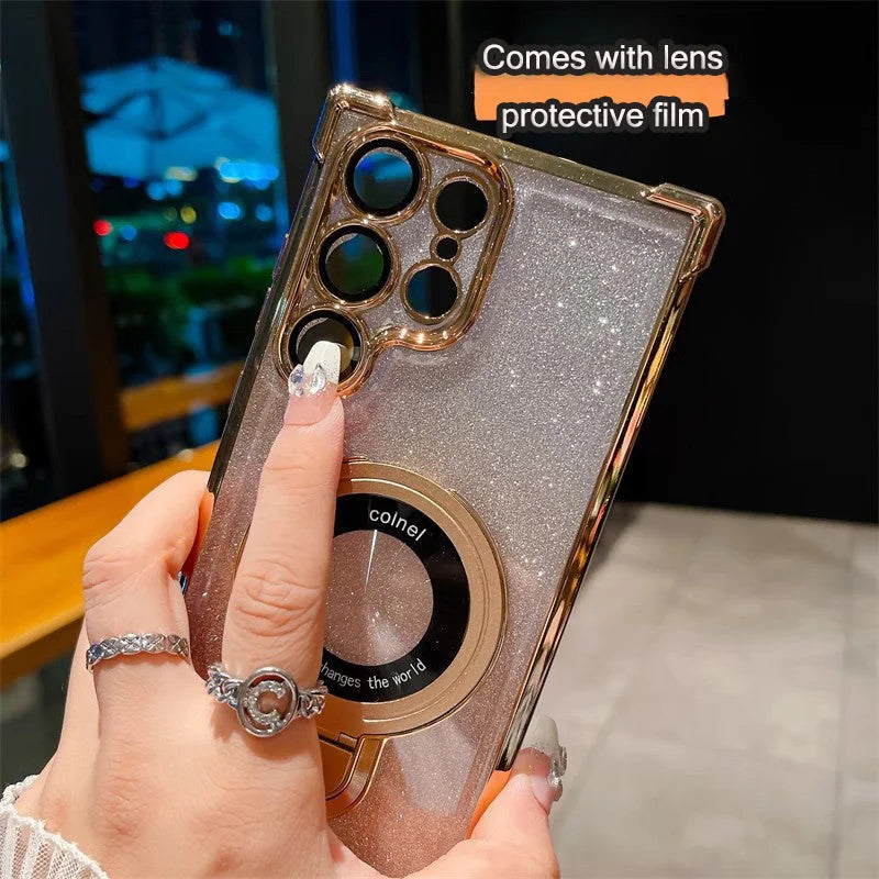 🔥Custodie magnetiche con glitter sfumato per cellulari Samsung S22/23/24