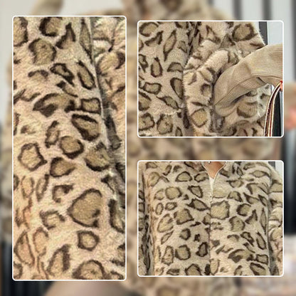 2025 korting aan het begin van het jaar💖👗Dames imitatiebontjas met luipaardprint🌟