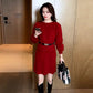 🎉Happy New Year! 50% OFF 🛍️Round Neck Long Sleeve Sweater Dress