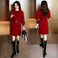 🎉Happy New Year! 50% OFF 🛍️Round Neck Long Sleeve Sweater Dress