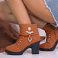 🔥Solange der Vorrat reicht 40 % Rabatt!🎉Damen Stiefeletten mit dickem Absatz und Strass-Dekor