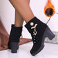 🔥Solange der Vorrat reicht 40 % Rabatt!🎉Damen Stiefeletten mit dickem Absatz und Strass-Dekor