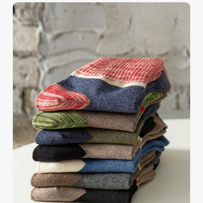 Men comfortable, breathable socks with color block design