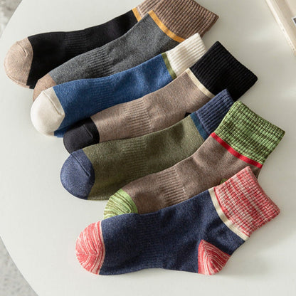 Men comfortable, breathable socks with color block design