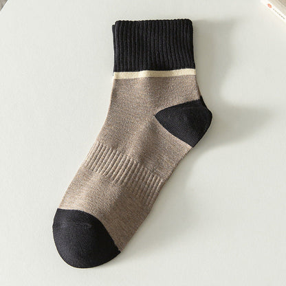 Men comfortable, breathable socks with color block design