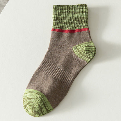 Men comfortable, breathable socks with color block design