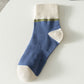Men comfortable, breathable socks with color block design