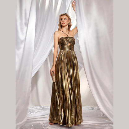 Elegante maxi avondjurk met spaghetti balk