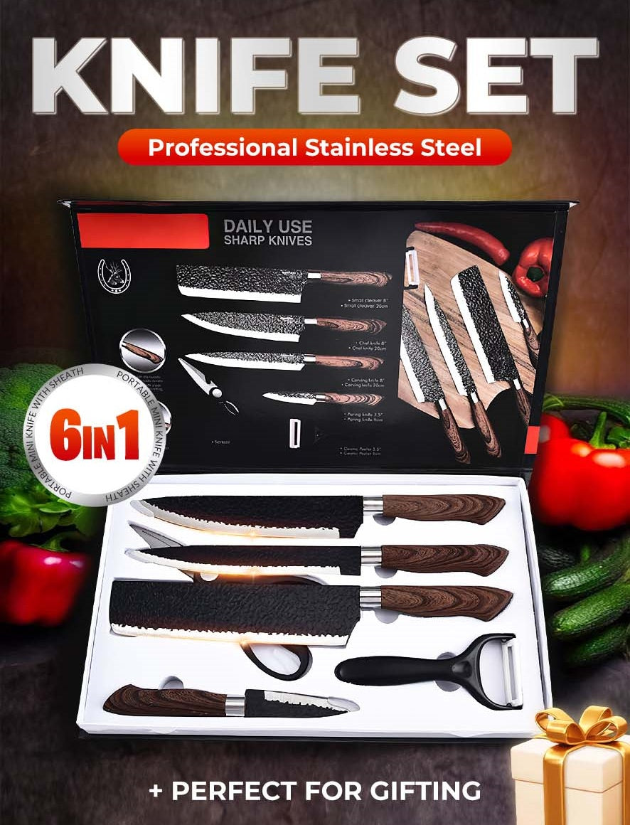 🔥55 % Rabatt✨Deutsches Profi-Kochmesserset – 6-teiliges Set