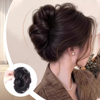 Wig's hair clip in messed up hairstyle