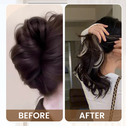 Wig's haarclip in verknipte kapsel