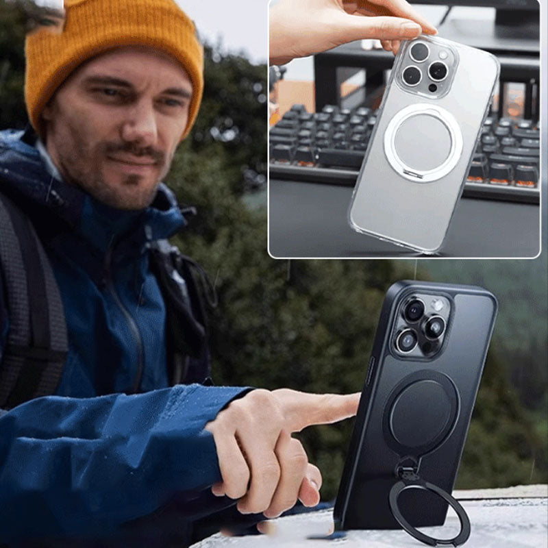 Shell di silicone magnetico con staffa per iPhone