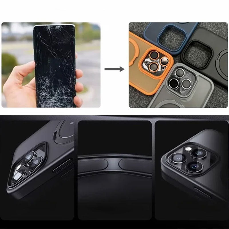 Shell di silicone magnetico con staffa per iPhone