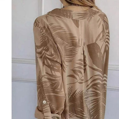 ❤️‍🔥👗Модни женски топ са штампом и V-изрезом
