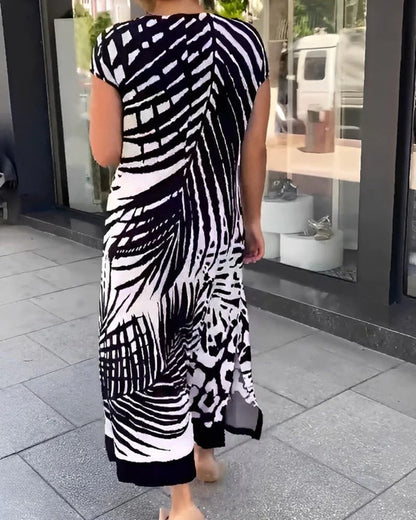 💖Limited Sale 50% OFF💖Casual printed short-sleeved dress