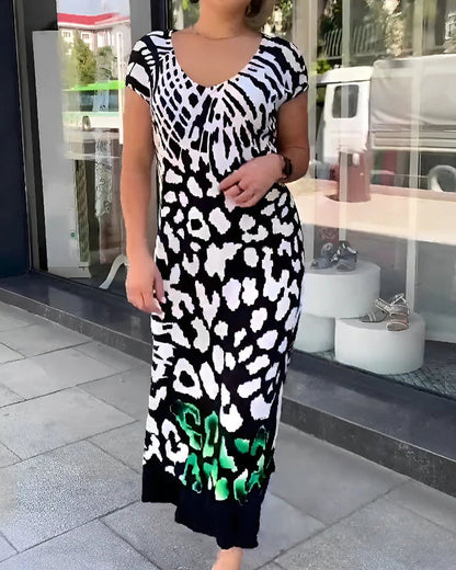 💖Limited Sale 50% OFF💖Casual printed short-sleeved dress