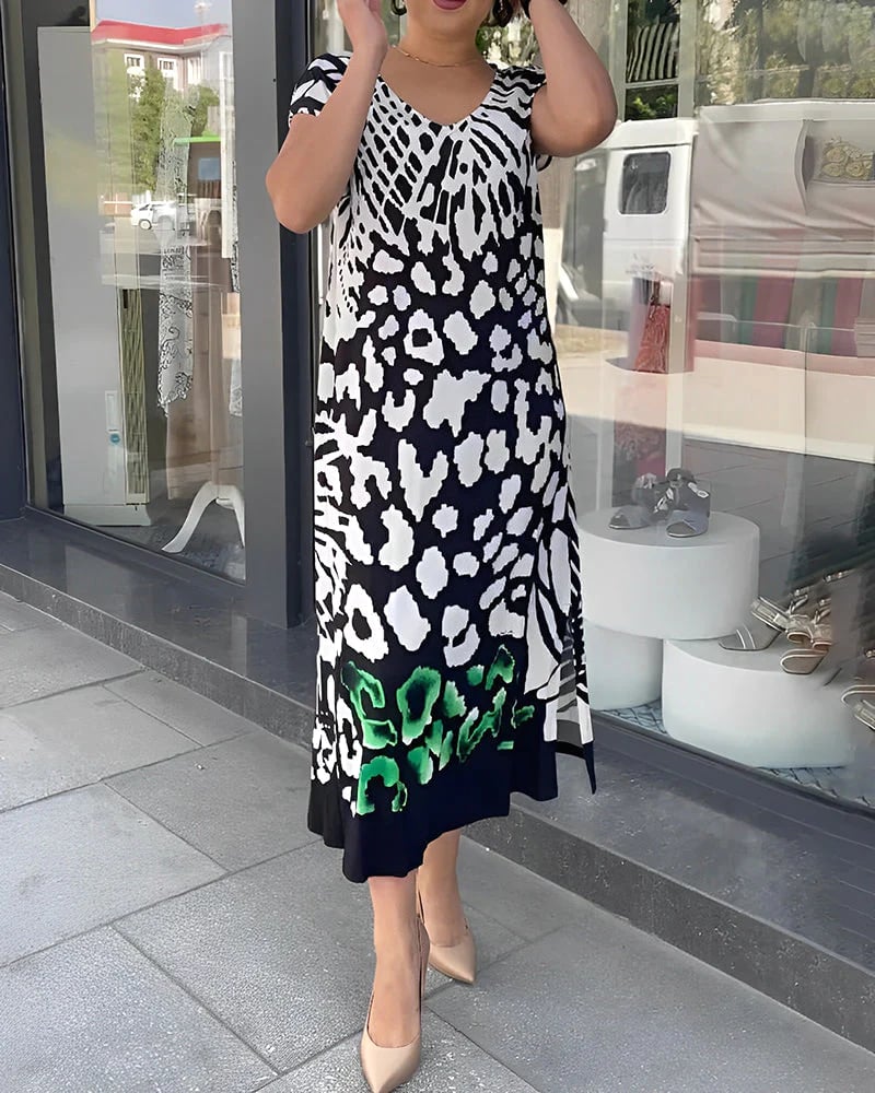 💖Limited Sale 50% OFF💖Casual printed short-sleeved dress