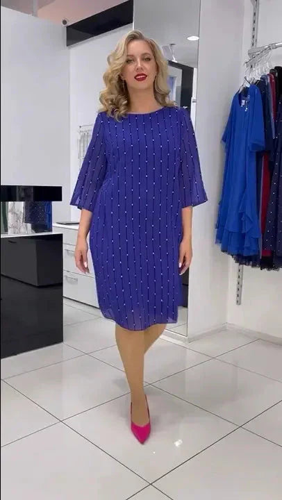 Abito in chiffon fluido e stampato per le donne