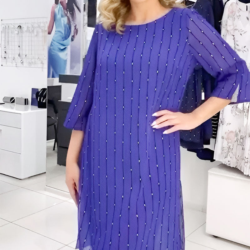 Abito in chiffon fluido e stampato per le donne