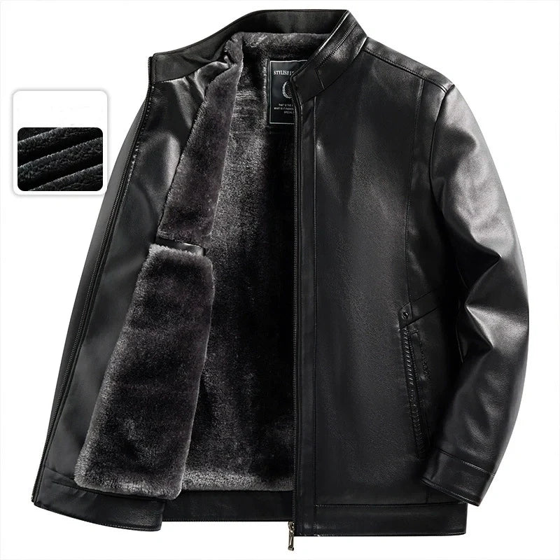🔥Solange der Vorrat reicht 40 % Rabatt!🎉Legere PU-Lederjacke für Herren