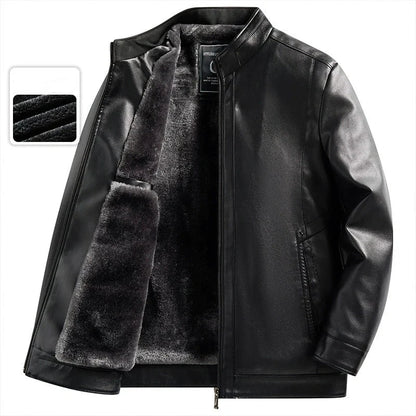 🔥Solange der Vorrat reicht 40 % Rabatt!🎉Legere PU-Lederjacke für Herren