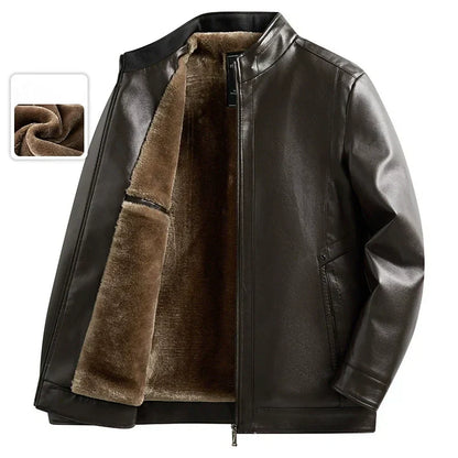 🔥Solange der Vorrat reicht 40 % Rabatt!🎉Legere PU-Lederjacke für Herren