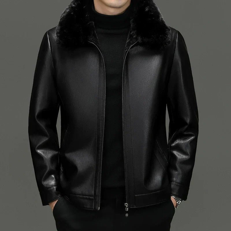 🔥Solange der Vorrat reicht 40 % Rabatt!🎉Legere PU-Lederjacke für Herren