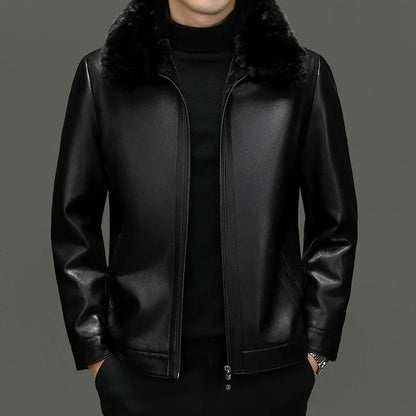 🔥Solange der Vorrat reicht 40 % Rabatt!🎉Legere PU-Lederjacke für Herren