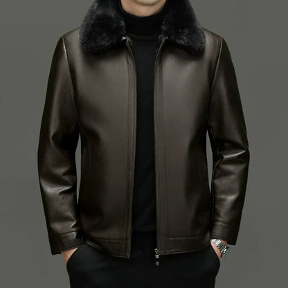 🔥Solange der Vorrat reicht 40 % Rabatt!🎉Legere PU-Lederjacke für Herren