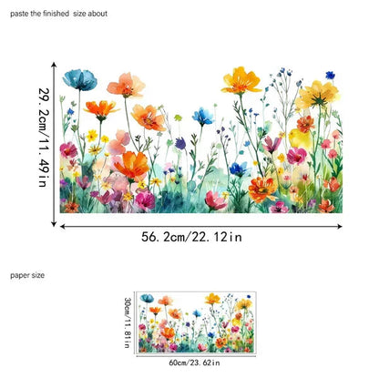 Bunter Blumenstrauß-Fensteraufkleber🖼️(frei zuschneidbar)
