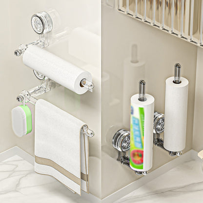 Porta della carta da toilette multifunzionale con aspirazione sotto vuoto
