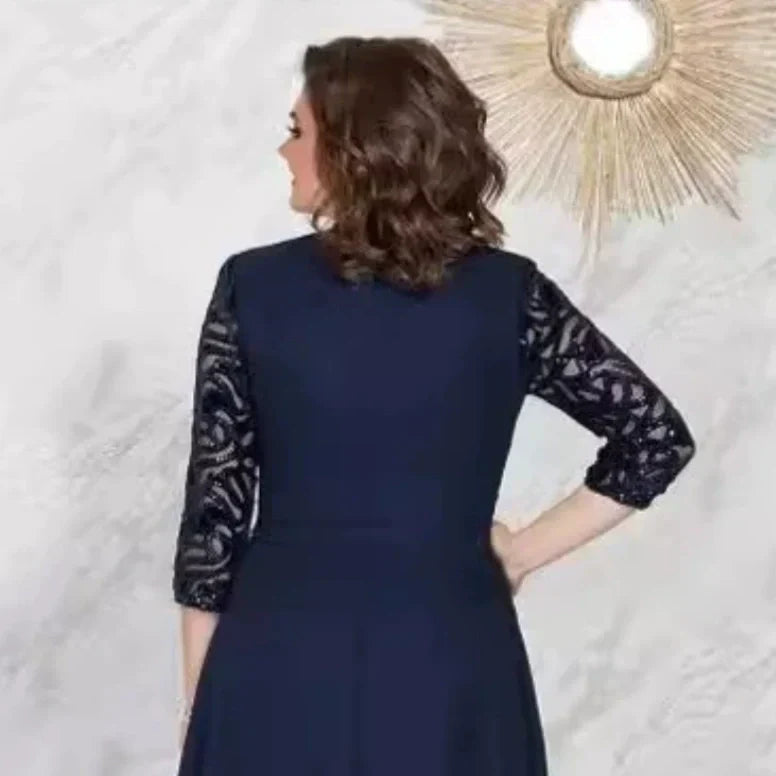 👗Vårnyheter Tidsbegränsad 50% rabatt✨Elegant spetsklänning i plusstorlek