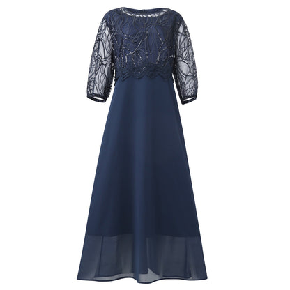 👗Vårnyheter Tidsbegränsad 50% rabatt✨Elegant spetsklänning i plusstorlek