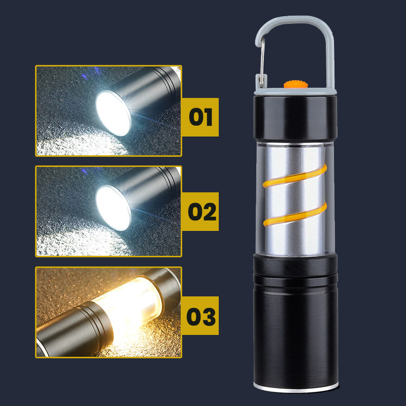 Multifunctional, super bright, rechargeable USB camping flashlight
