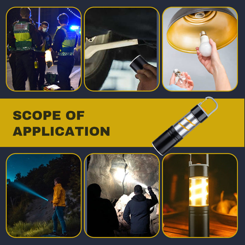 Multifunctional, super bright, rechargeable USB camping flashlight