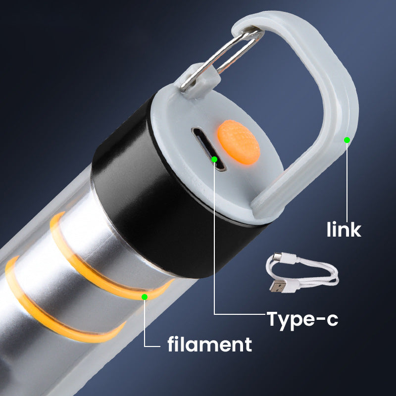 Multifunctional, super bright, rechargeable USB camping flashlight