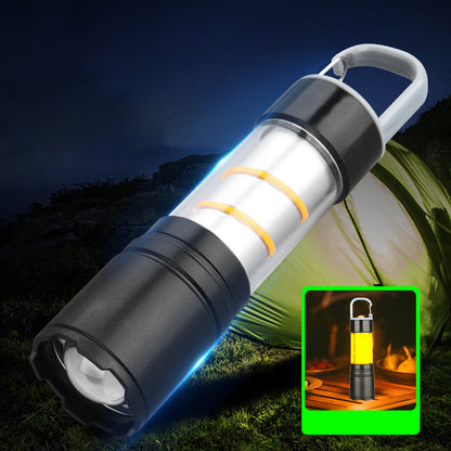 Multifunktionale, superhelle, wiederaufladbare USB-Camping-Taschenlampe
