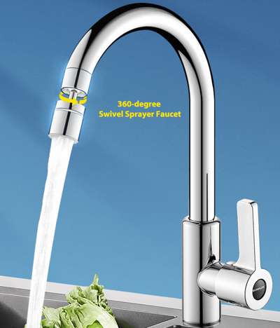 🚰48% discount♨️ 360° Swivel Kitchen Sink Aerator - Dual-Function 2-Flow Sprayer Faucet Head