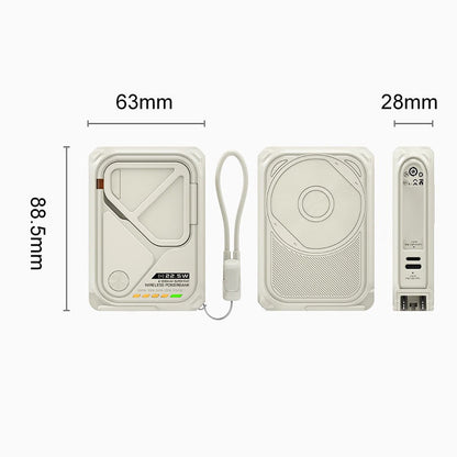 Banca di alimentazione magnetica con cavo integrato