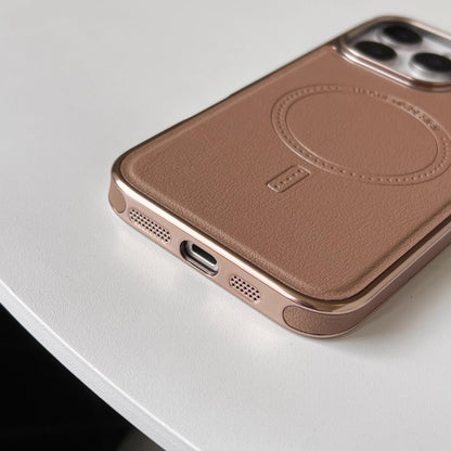 Konstläderskydd med magnetisk laddningsfunktion för iPhone