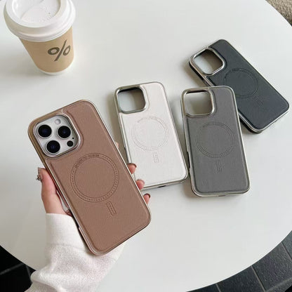 Konstläderskydd med magnetisk laddningsfunktion för iPhone