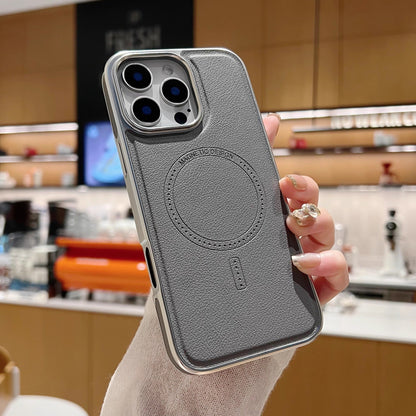 Konstläderskydd med magnetisk laddningsfunktion för iPhone