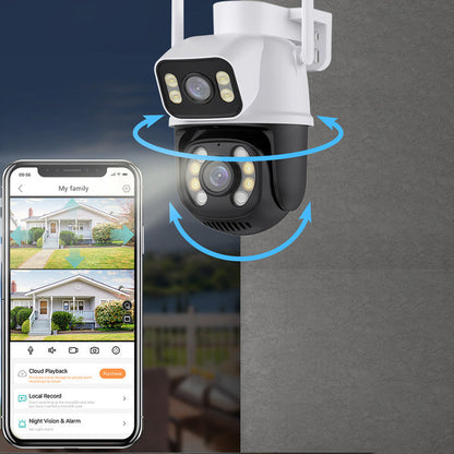 Dual Lens Night Vision HD Security Camera