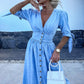 ✨New this spring! - 🧥Women's V-neck button-front denim dress