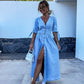 ✨New this spring! - 🧥Women's V-neck button-front denim dress