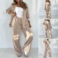 Kostenloser Versand🌸Frühjahrsangebote🌸Damen Casual Beige 2-Teiliges Set