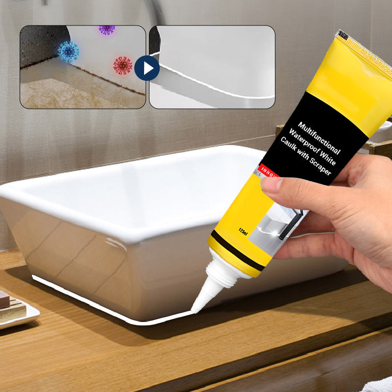 🏠⏳Begrenzte Zeit 50% Rabatt💥Multifunktionale wasserdichte weiße Dichtungsmasse mit Schaber