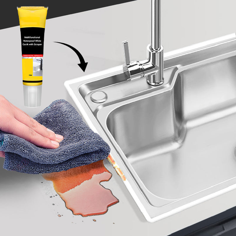 ⏳Begrenzte Zeit 50% Rabatt💥💥Multifunktionale wasserdichte weiße Dichtungsmasse mit Schaber